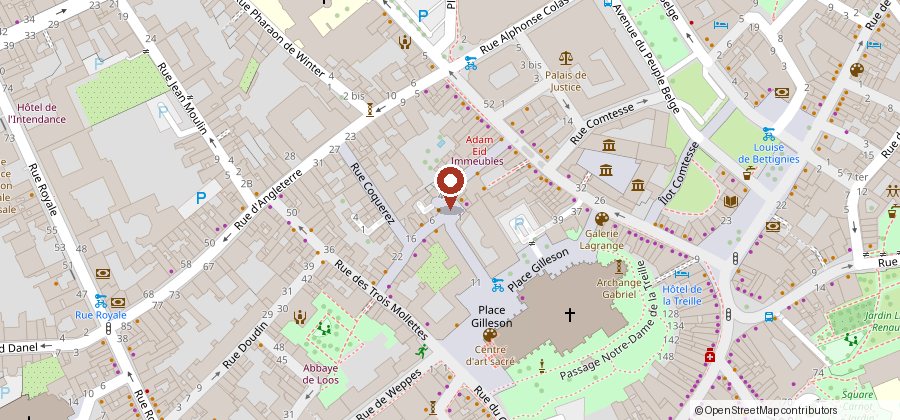 Emplacement de la place aux Oignons sur la carte. Fond de carte : © contributeurs OpenStreetMap.